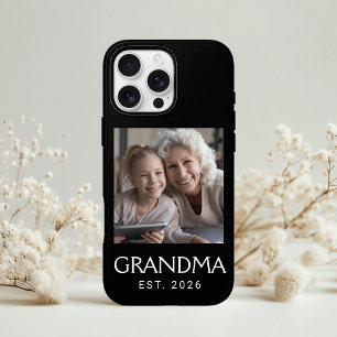 Grandma Established Typography Photo Black iPhone 16 Case