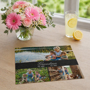 Grandma Established Year Memory Photo Collage Jigsaw Puzzle
