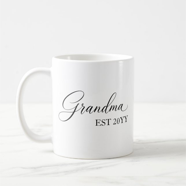 Grandma Established [Year] – Personalized  Coffee Mug (Left)