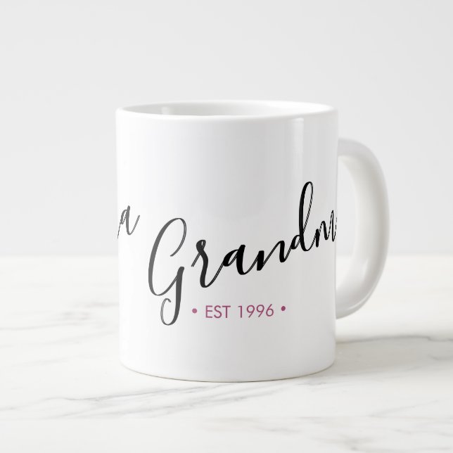 Grandma Established Year Personalized Large Coffee Mug (Front Right)