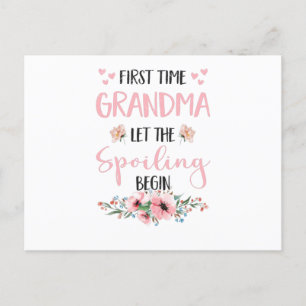 Grandma Expectant Omi Grandparents Baby Flowers Postcard