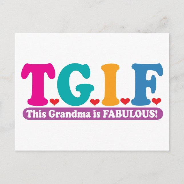 Grandma Fabulous Postcard (Front)