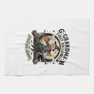 Grandma First Halloween Vintage Witch Shirt_1 Kitchen Towel