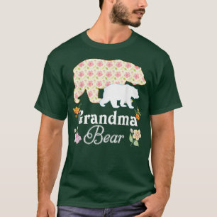 Grandma Floral Flower Bear Cute Family Mommy Grand T-Shirt