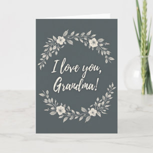 Grandma Floral Wreath Love Card