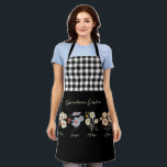 Grandma Flower Garden Custom 4 Name Vintage Floral Apron<br><div class="desc">This Grandma's Garden Flower and Grandkids Name custom design is a delightful blend of vintage charm and personalized warmth. It is the perfect addition to any grandmother's haven, bringing the beauty of a botanical garden right into her home. Featuring a stunning vintage flower illustration that captures the essence of grandma's...</div>