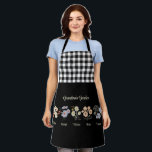 Grandma Flower Garden Custom 5 Name Vintage Floral Apron<br><div class="desc">This Grandma's Garden Flower and Grandkids Name custom design is a delightful blend of vintage charm and personalized warmth. It is the perfect addition to any grandmother's haven, bringing the beauty of a botanical garden right into her home. Featuring a stunning vintage flower illustration that captures the essence of grandma's...</div>