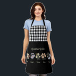 Grandma Flower Garden Custom 5 Name Vintage Floral Apron<br><div class="desc">This Grandma's Garden Flower and Grandkids Name custom design is a delightful blend of vintage charm and personalized warmth. It is the perfect addition to any grandmother's haven, bringing the beauty of a botanical garden right into her home. Featuring a stunning vintage flower illustration that captures the essence of grandma's...</div>