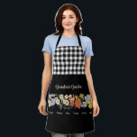 Grandma Flower Garden Custom 7 Name Vintage Floral Apron<br><div class="desc">This Grandma's Garden Flower and Grandkids Name custom design is a delightful blend of vintage charm and personalized warmth. It is the perfect addition to any grandmother's haven, bringing the beauty of a botanical garden right into her home. Featuring a stunning vintage flower illustration that captures the essence of grandma's...</div>