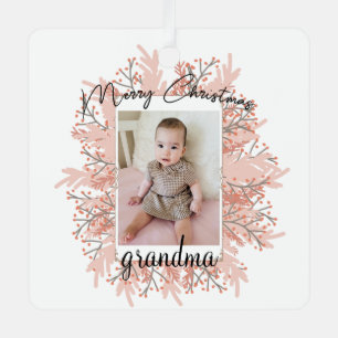 Grandma From Grandkid Christmas Photo Metal Ornament