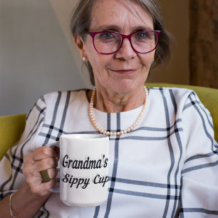 Grandma funny coffee quote black half text large coffee mug