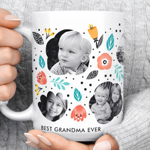 Grandma Garden Colourful Floral Photo Collage Coffee Mug