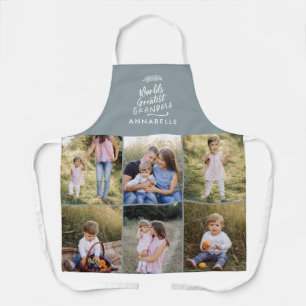 Grandma gift 8 photo grandchild simple typography apron