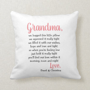 Grandma Gift Coussin Hugs & Kisses Coussin spécia