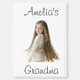 Grandma Gift - Grandchild's Photo & Name -  Magnet