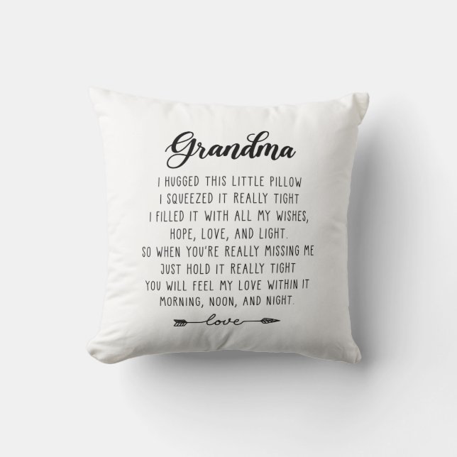 Grandma Gifts from Grandkids Throw Pillow (Front)