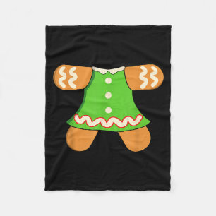 Grandma Gingerbread Man Costume Matching Christmas Fleece Blanket