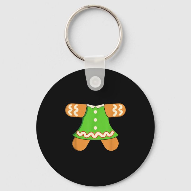 Grandma Gingerbread Man Costume Matching Christmas Keychain (Front)