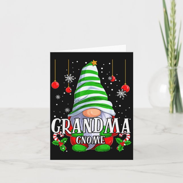 Grandma Gnome Christmas Pajamas Matching Family Gr Card (Front)