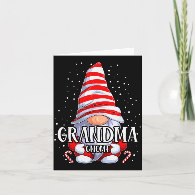 Grandma Gnome Christmas Pajamas Matching Family Gr Card (Front)