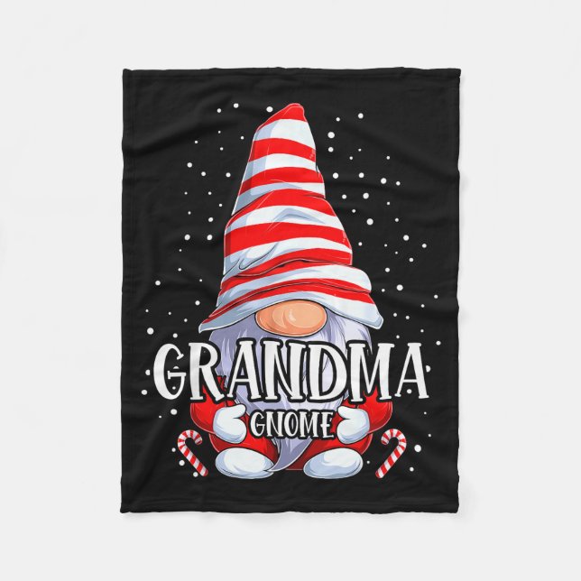Grandma Gnome Christmas Pajamas Matching Family Gr Fleece Blanket (Front)