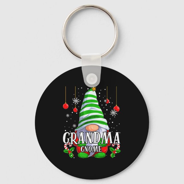 Grandma Gnome Christmas Pajamas Matching Family Gr Keychain (Front)