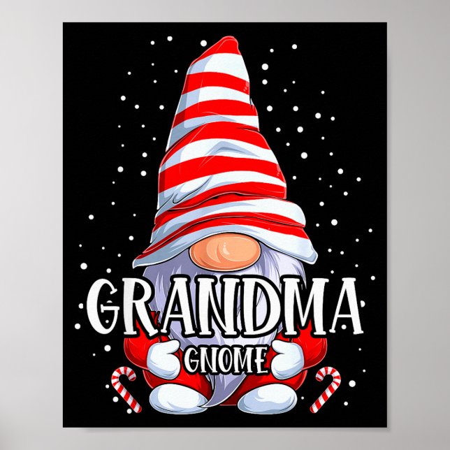 Grandma Gnome Christmas Pajamas Matching Family Gr Poster (Front)