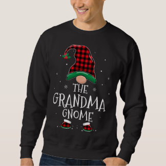 Grandma Gnome Xmas Family Matching Plaid Christmas Sweatshirt