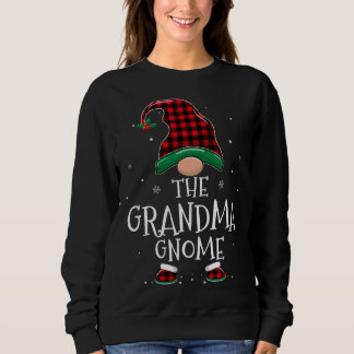 Grandma Gnome Xmas Family Matching Plaid Christmas Sweatshirt