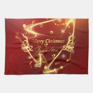 grandma golden text kitchen towel