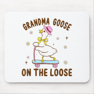 Grandma Goose On The Loose Funny Birthday Matching Mouse Pad