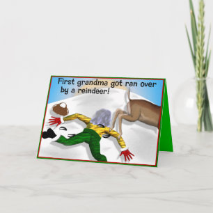 Grandma Got Ran Over By A Reindeer Christmas Card