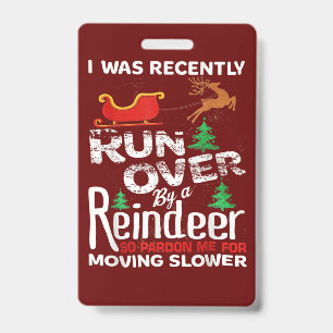 Grandma Got Run Over By A Reindeer Christmas So Pa Badge