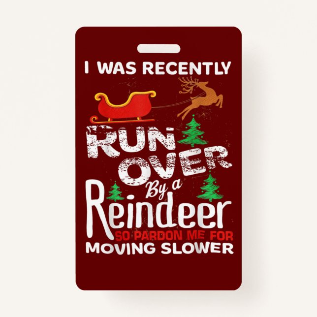 Grandma Got Run Over By A Reindeer Christmas So Pa Badge (Front)