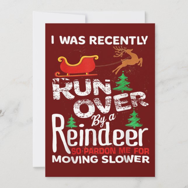 Grandma Got Run Over By A Reindeer Christmas So Pa Invitation (Front)