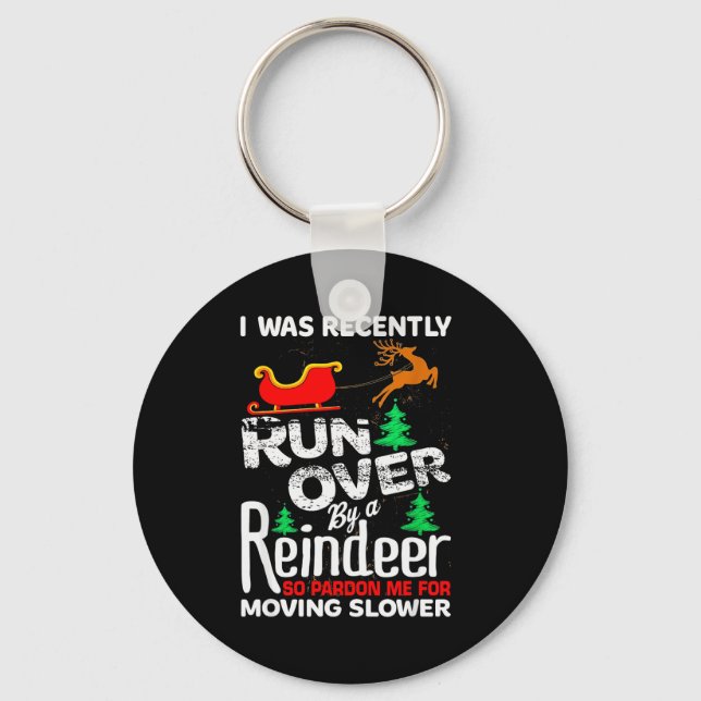 Grandma Got Run Over By A Reindeer Christmas So Pa Keychain (Front)