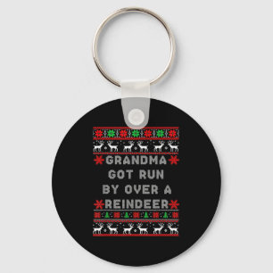 Grandma Got Run Over By A Reindeer Ugly Costume Fu Keychain
