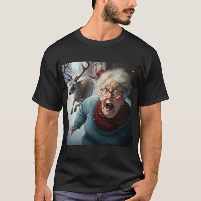 Grandma got run over by reindeer during christmas T-Shirt (Front)