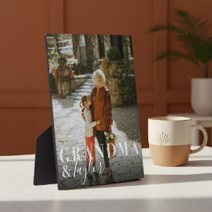 Grandma & Grandchild Script Name Photo Keepsake Plaque