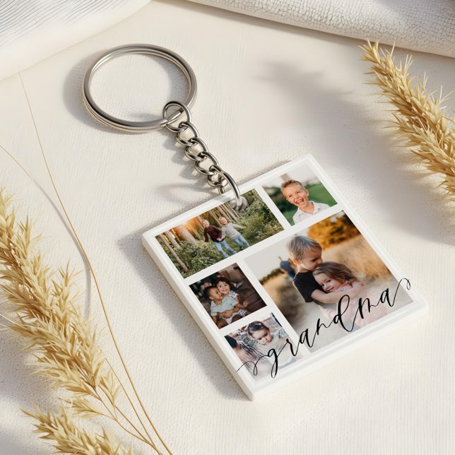 Grandma | Grandchildren Photos Special Message Key Keychain (Grandma | Grandchildren Photos Special Message Key Keychain)