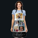 Grandma Grandkids 5 Photo Collage Family Name  Apron<br><div class="desc">Design your own personalized photo apron by adding 5 favourite pictures. Customize with family name and established year.</div>