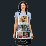 Grandma Grandkids 5 Photo Collage Family Name  Apron<br><div class="desc">Design your own personalized photo apron by adding 5 favourite pictures. Customize with family name and established year.</div>