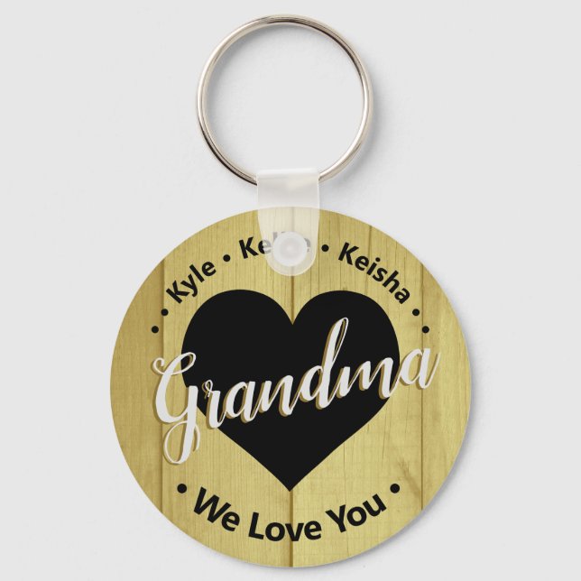 Grandma Grandkids Personalized Name We Love You Ke Keychain (Front)