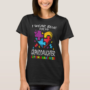 Grandma Grandpa Blue For My Granddaughter Autism A T-Shirt