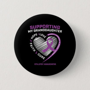 Grandma Grandpa Gift Purple Granddaughter Epilepsy 2 Inch Round Button