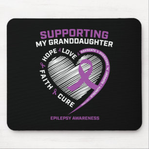Grandma Grandpa Gift Purple Granddaughter Epilepsy Mouse Pad