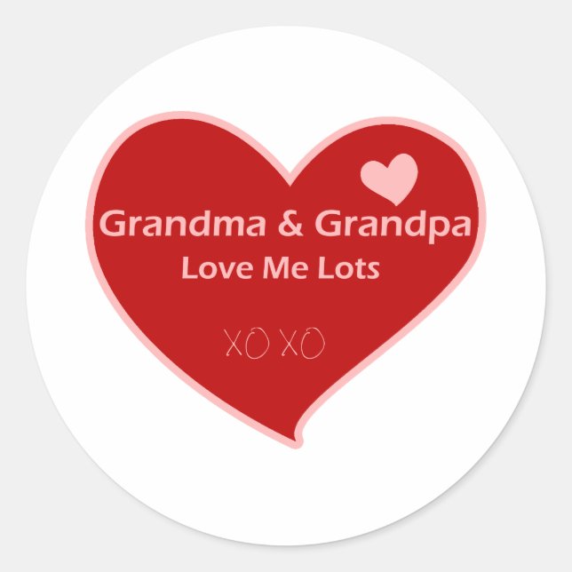 Grandma & Grandpa Love Me Classic Round Sticker (Front)