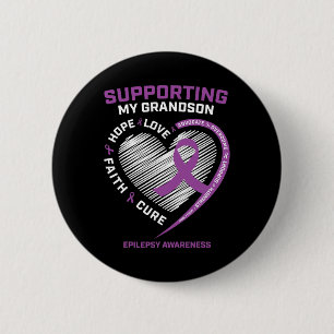 Grandma Grandpa Women Purple Men Grandson Epilepsy 2 Inch Round Button