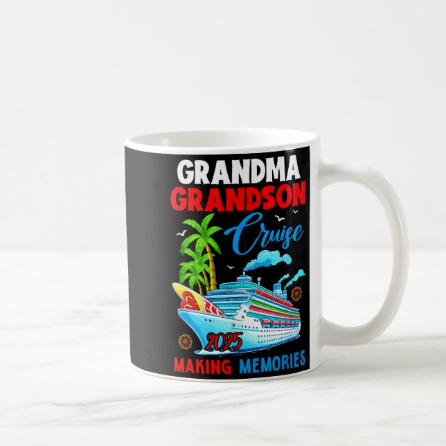 Grandma Grandson Cruise 2025 Memories Christmas Fa Coffee Mug (Right)