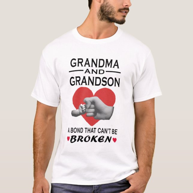 Grandma Grandson Shirt, Grandma and Grandson Bond  T-Shirt (Front)